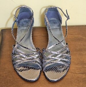 Stuart Weitzman "AwayWeGo" Demi Wedge Sandals Size 9.5